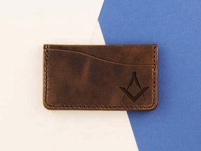 Master Mason Blue Lodge Wallet - Dark Brown - Bricks Masons