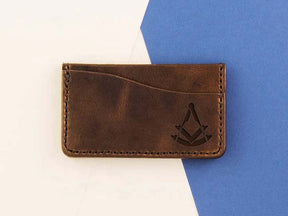 Past Master Blue Lodge Wallet - Dark Brown - Bricks Masons