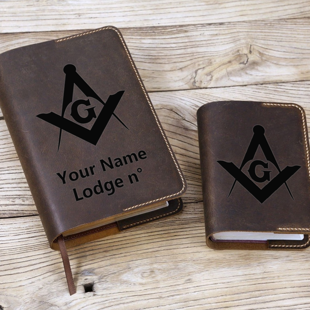 Master Mason Blue Lodge Book Cover - Leather - Bricks Masons