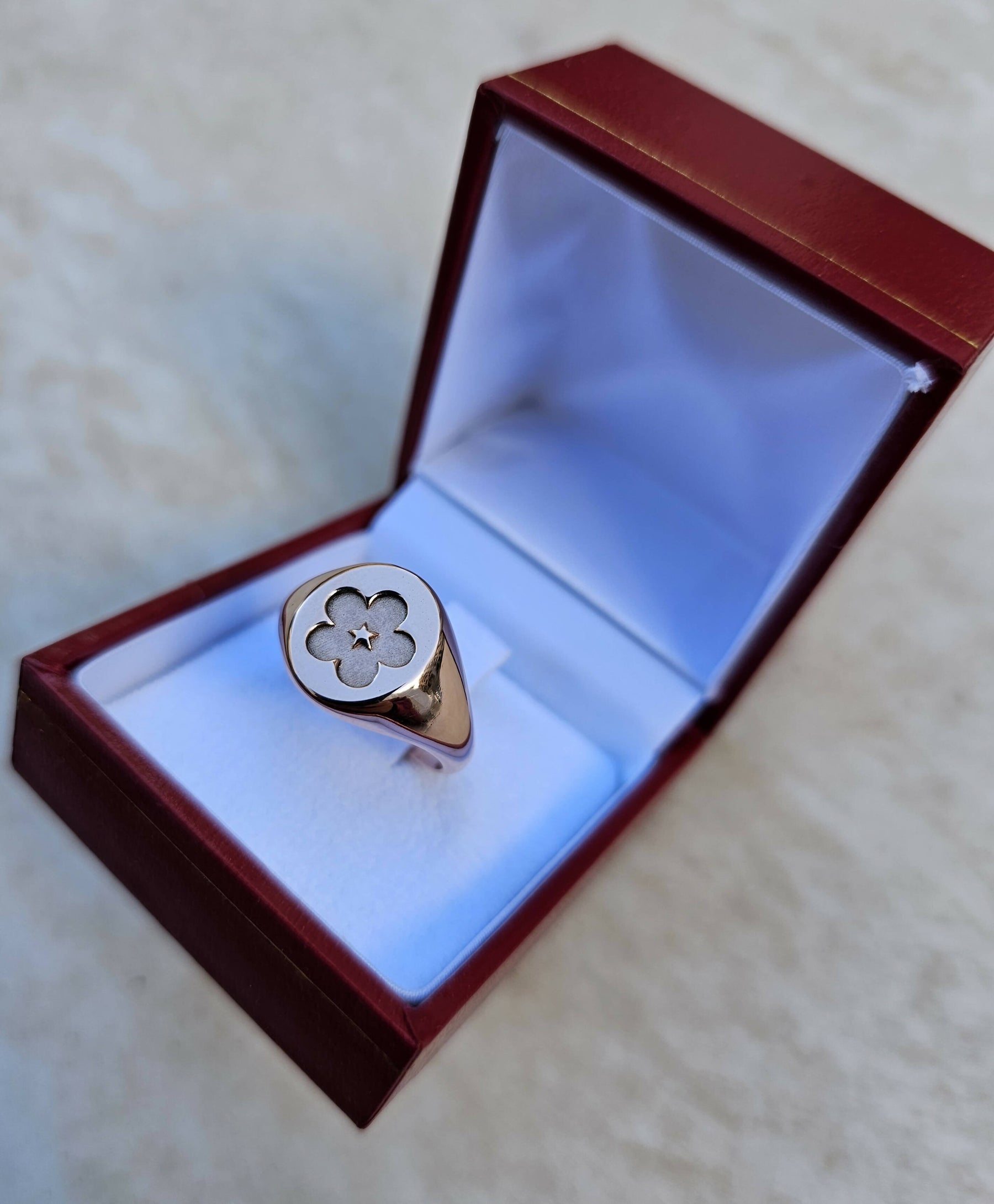 Masonic Ring - Forget Me Not 14K Rose Gold - Bricks Masons