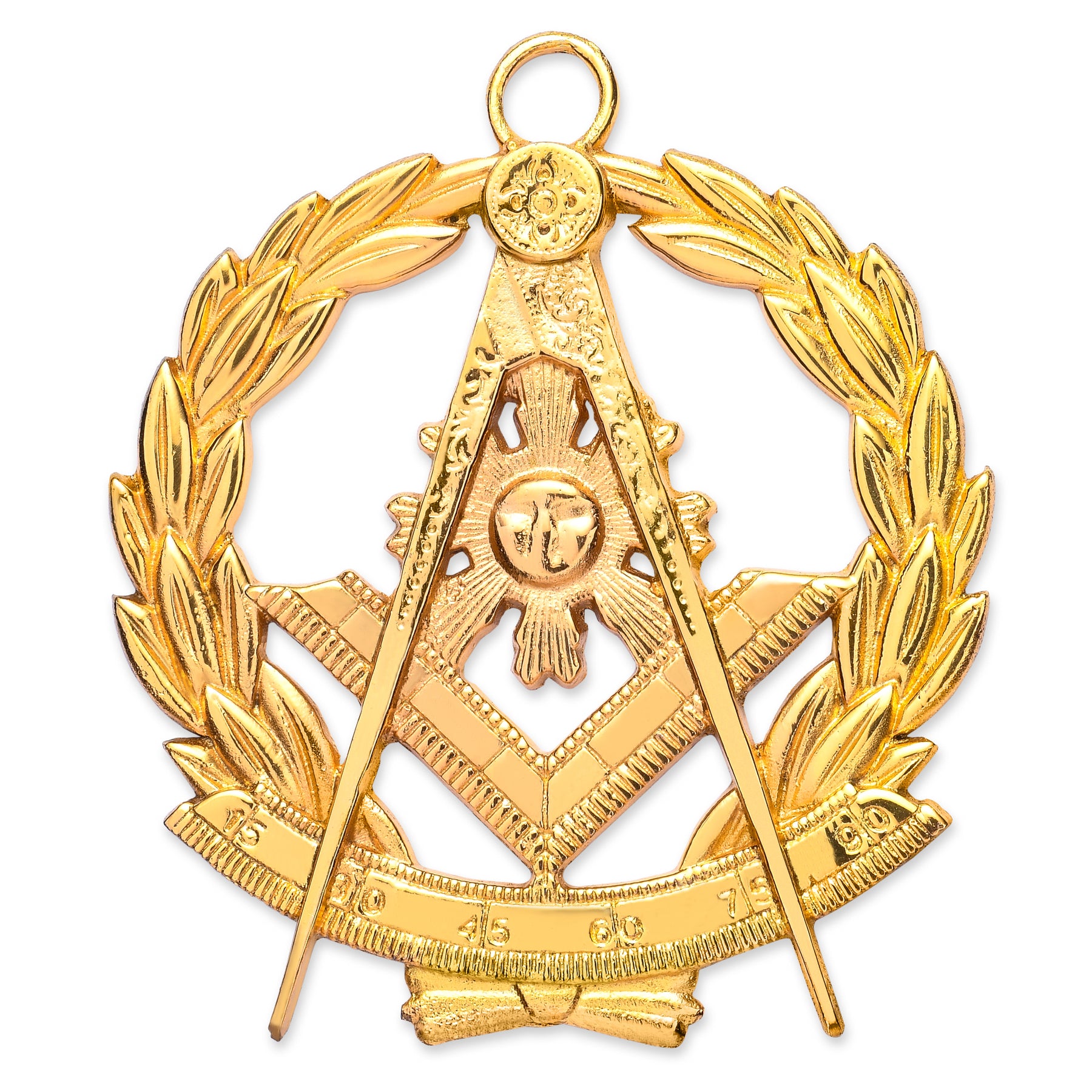 Grand Past Master Blue Lodge Collar Jewel - Gold Metal - Bricks Masons