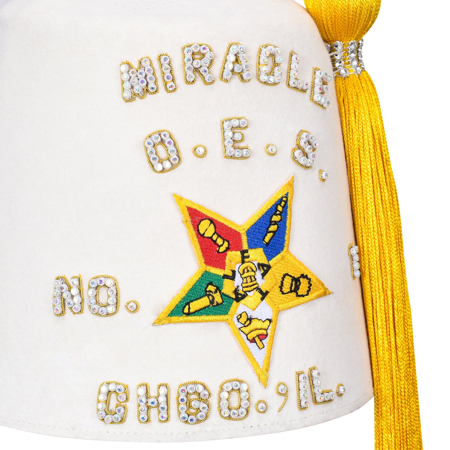 OES Fez Hat - Miracle  (with row rhinestones) - Bricks Masons