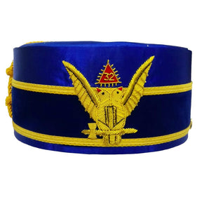 32nd Degree Scottish Rite Crown Cap - Wings Up Blue Hand Embroidery - Bricks Masons