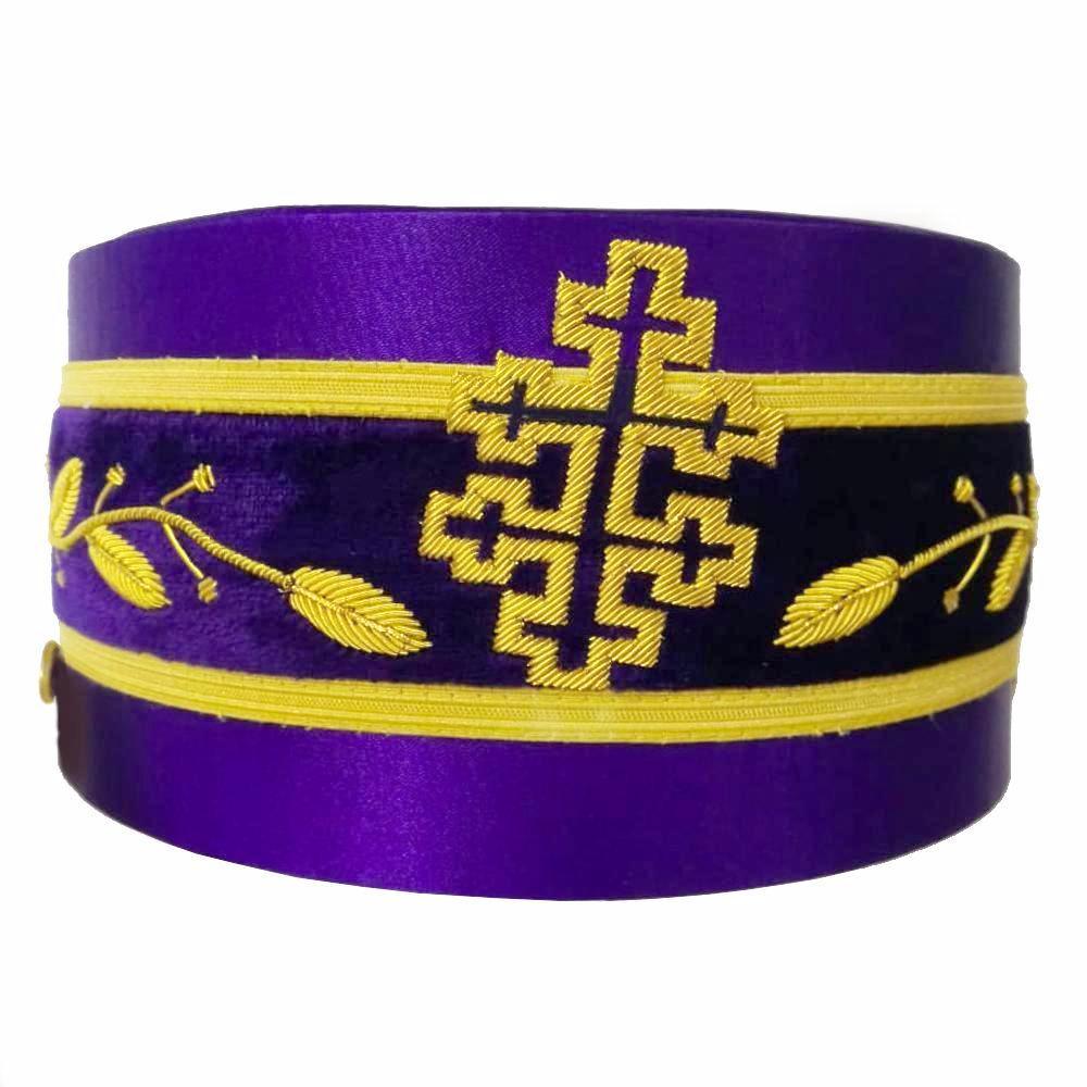 33rd Degree Scottish Rite Crown Cap - Purple with Gold Braid Bullion - Bricks Masons