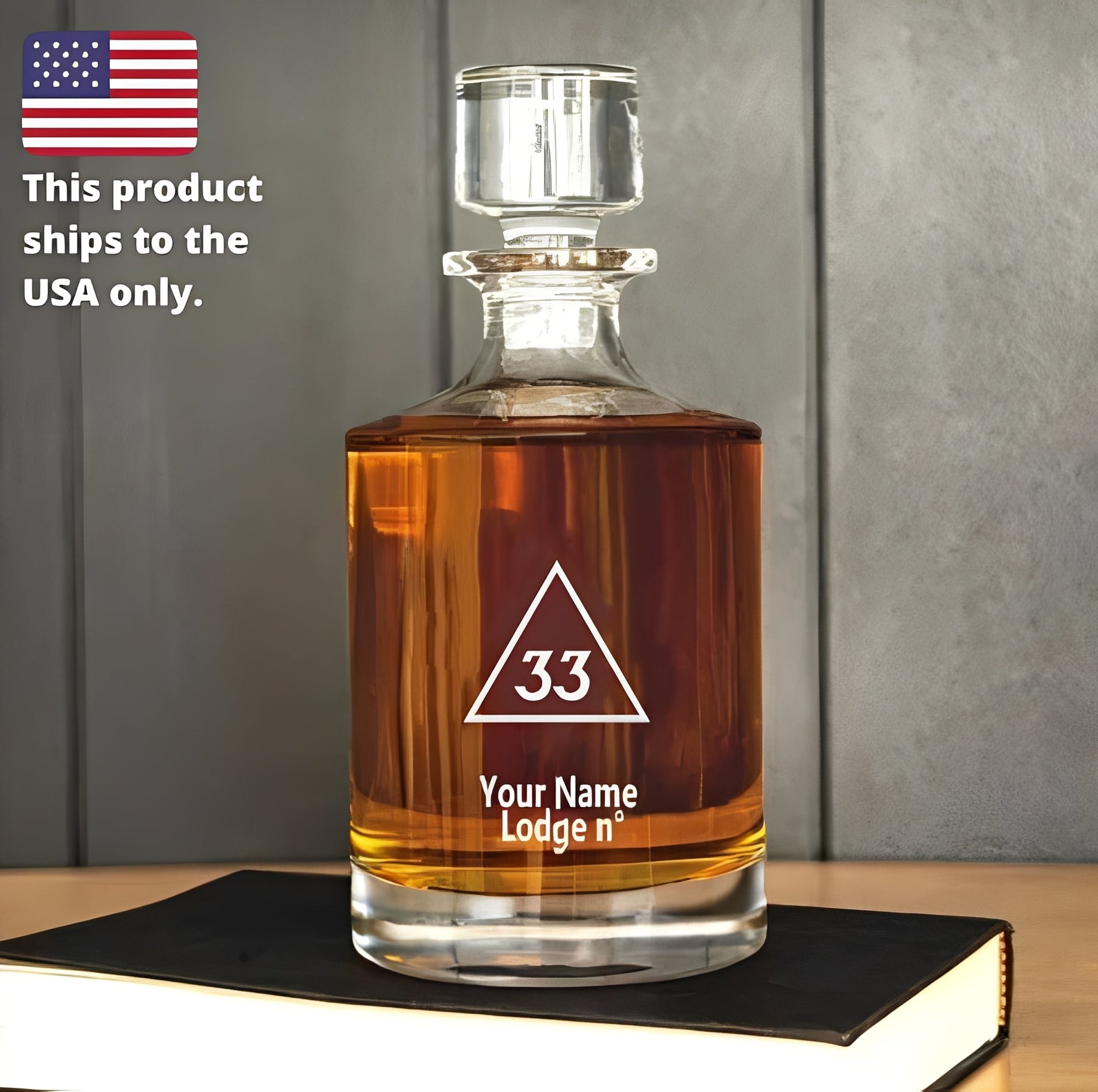 33rd Degree Scottish Rite Decanter - 30 oz. - Bricks Masons