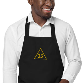 33rd Degree Scottish Rite Kitchen Apron - Various Organic Cotton Colors - Bricks Masons