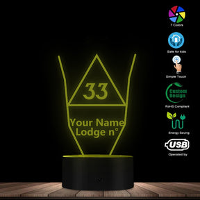 33rd Degree Scottish Rite LED Sign - Various Colors - Bricks Masons