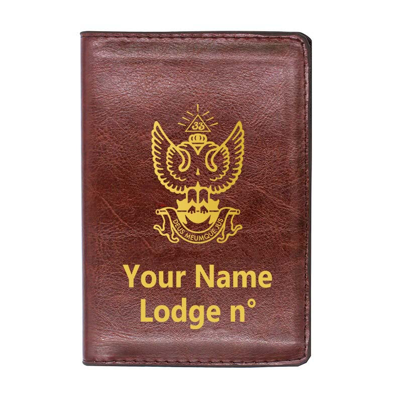 33rd Degree Scottish Rite Wallet - Wings Up Black & Brown - Bricks Masons