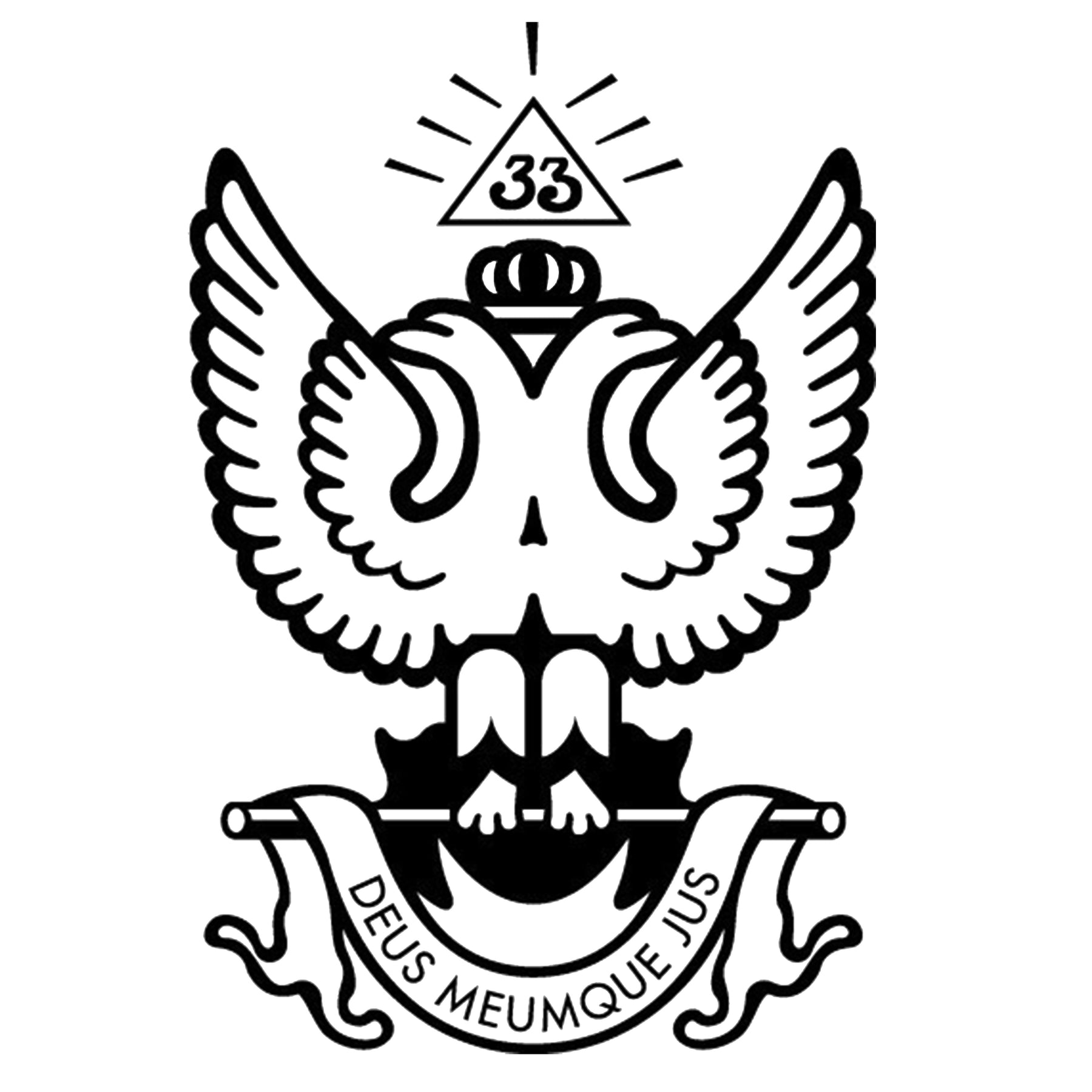 33rd Degree Scottish Rite Briefcase - Wings Up Handmade Leather - Bricks Masons