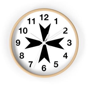 Order Of Malta Commandery Clock - Wooden Frame - Bricks Masons
