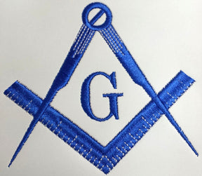 Master Mason Blue Lodge Apron - Blue Satin Square & Compass G - Bricks Masons