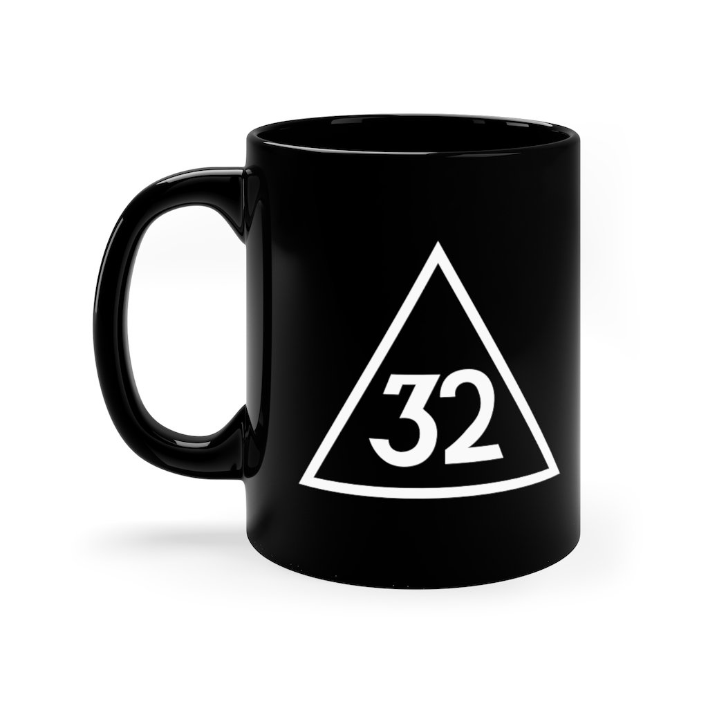 32nd Degree Scottish Rite Mug - Black & White 11oz - Bricks Masons