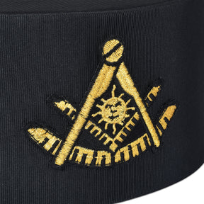 Past Master Blue Lodge California Regulation Crown Cap - Black & Gold - Bricks Masons
