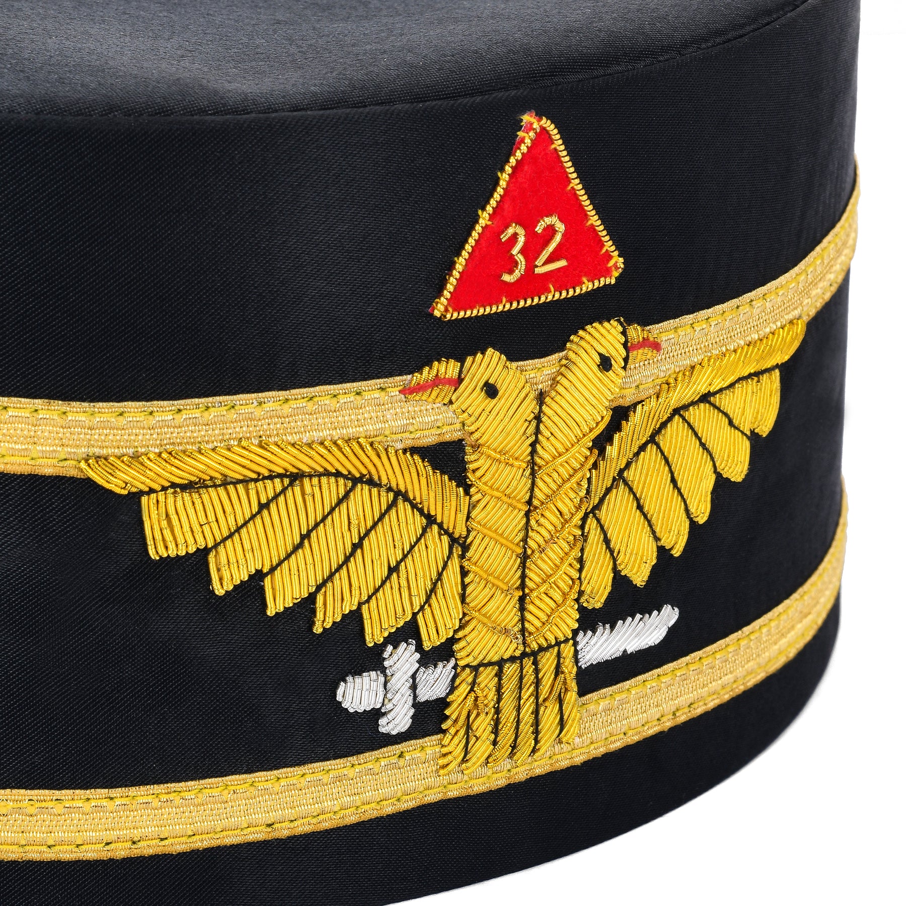 32nd Degree Master of the Royal Secret Scottish Rite Crown Cap - Double Eagle Hand Embroidery - Bricks Masons