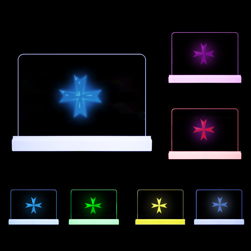 Order Of Malta Commandery LED Sign - 3D Glowing light - Bricks Masons
