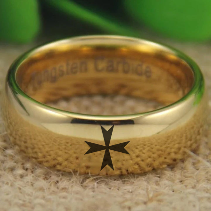 Order of Malta Commandery Ring - Gold Color - Bricks Masons
