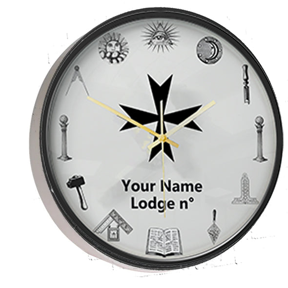 Order Of Malta Commandery Clock - Frame with LED - Bricks Masons