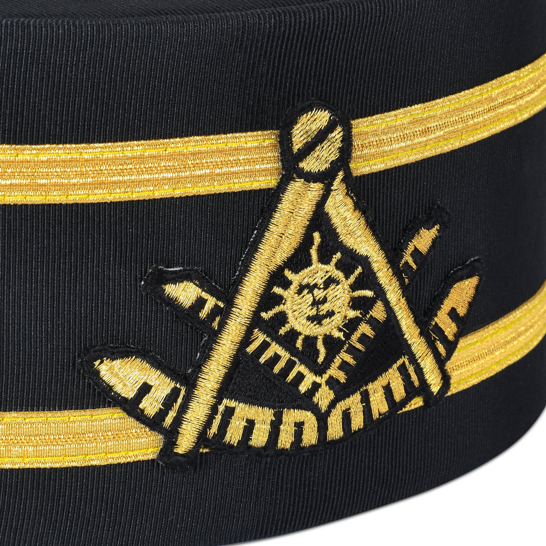 Past Master Blue Lodge California Regulation Crown Cap - Double Gold Braid - Bricks Masons