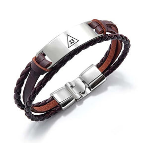 33rd Degree Scottish Rite Bracelet - Black & Brown - Bricks Masons