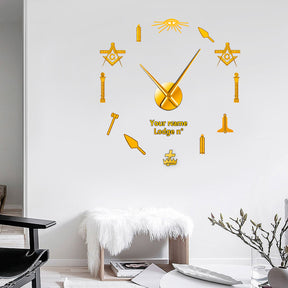 Knights Templar Commandery Clock - Frameless Design - Bricks Masons