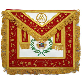 Past High Priest Royal Arch Chapter Apron - Red with Gold Wreath - Bricks Masons