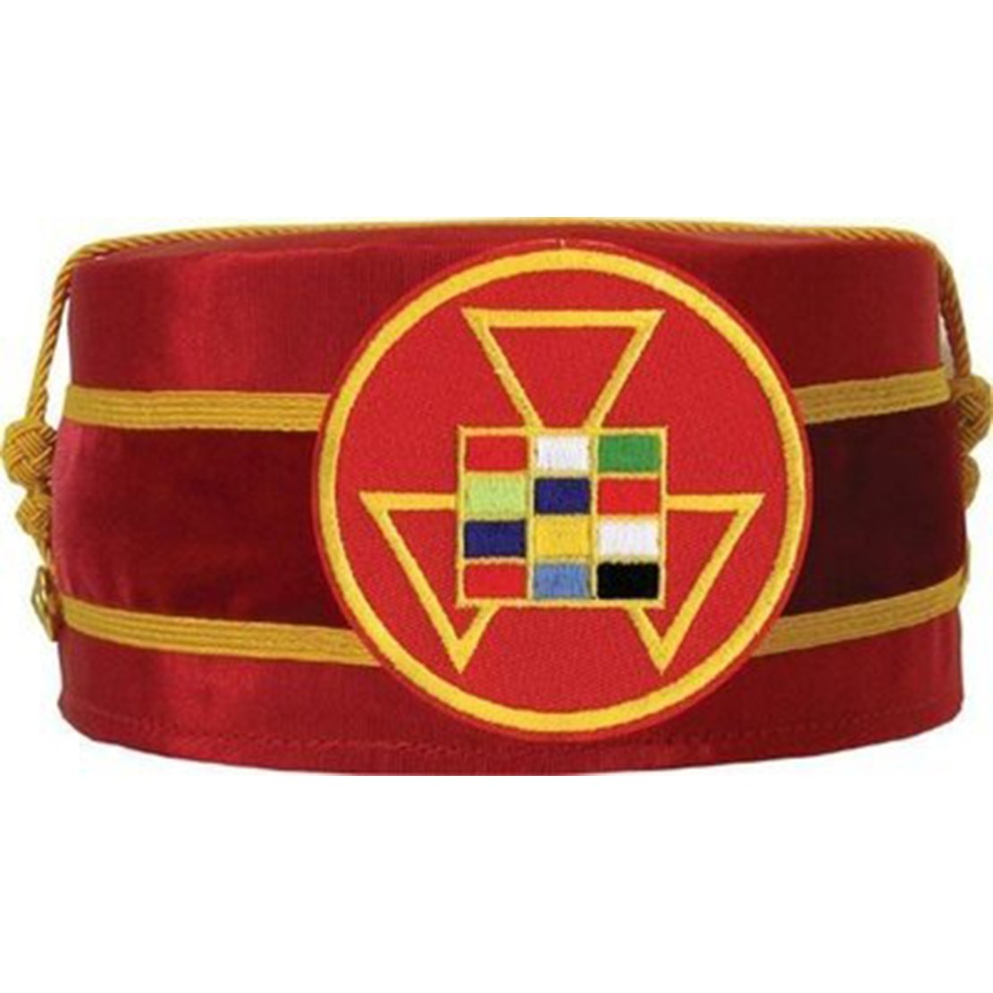 Past High Priest Royal Arch Chapter Crown Cap - Red Machine Embroidery - Bricks Masons