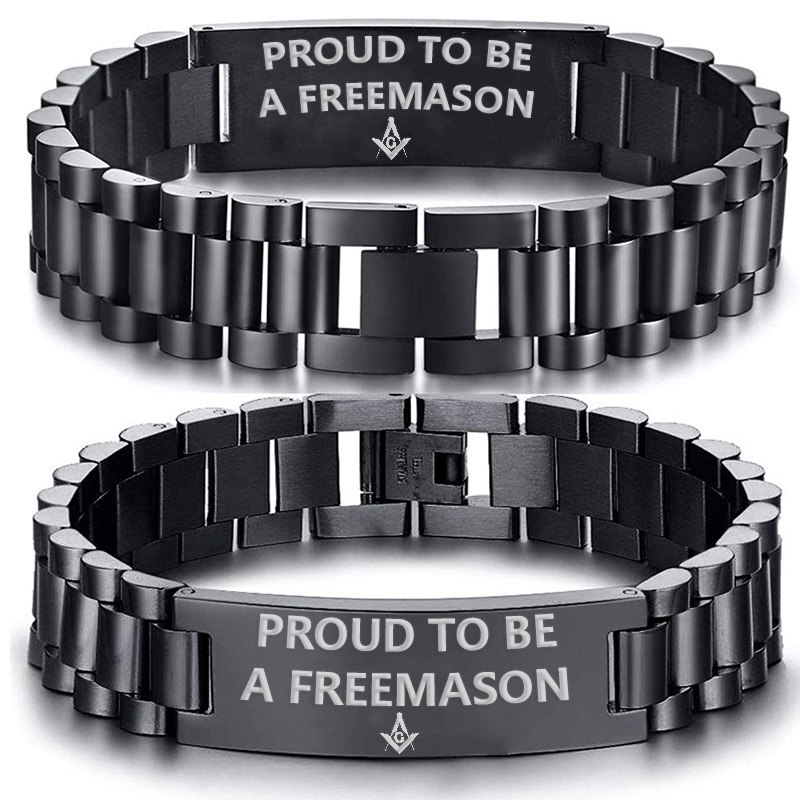 Master Mason Blue Lodge Bracelet - Stainless Steel - Bricks Masons