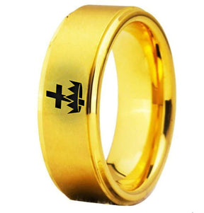 Knights Templar Commandery Ring - Gold Tungsten - Bricks Masons