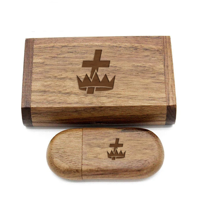 Knights Templar Commandery USB Flash Drives - Various Wood Colors - Bricks Masons