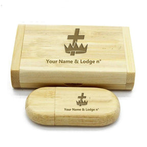 Knights Templar Commandery USB Flash Drives - Various Wood Colors - Bricks Masons