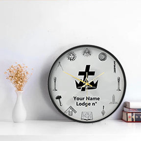 Knights Templar Commandery Clock - Frame with LED - Bricks Masons