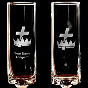 Knights Templar Commandery Champagne Flute - 2 Pieces Set - Bricks Masons