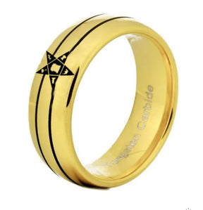 OES Ring - Gold Rounded - Bricks Masons