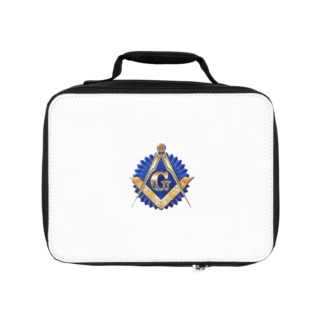 Master Mason Blue Lodge Lunch Bag - Golden Square & Compass G - Bricks Masons