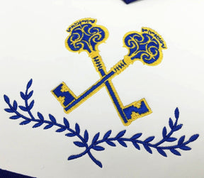 Masonic Blue Lodge Officers Machine Embroidery Aprons - Bricks Masons