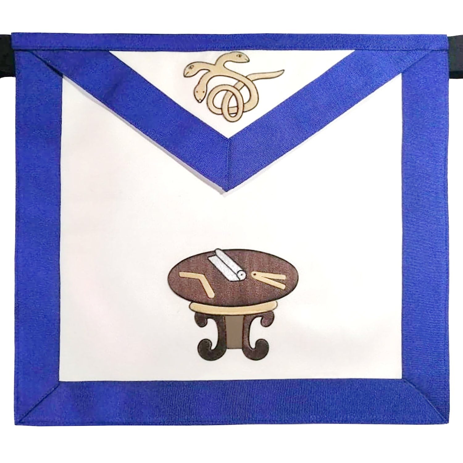 22nd Degree Scottish Rite Apron - White & Blue Knight Royal Axe - Bricks Masons