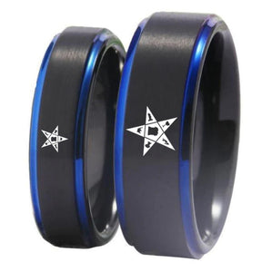OES Ring - Black Blue Tungsten - Bricks Masons
