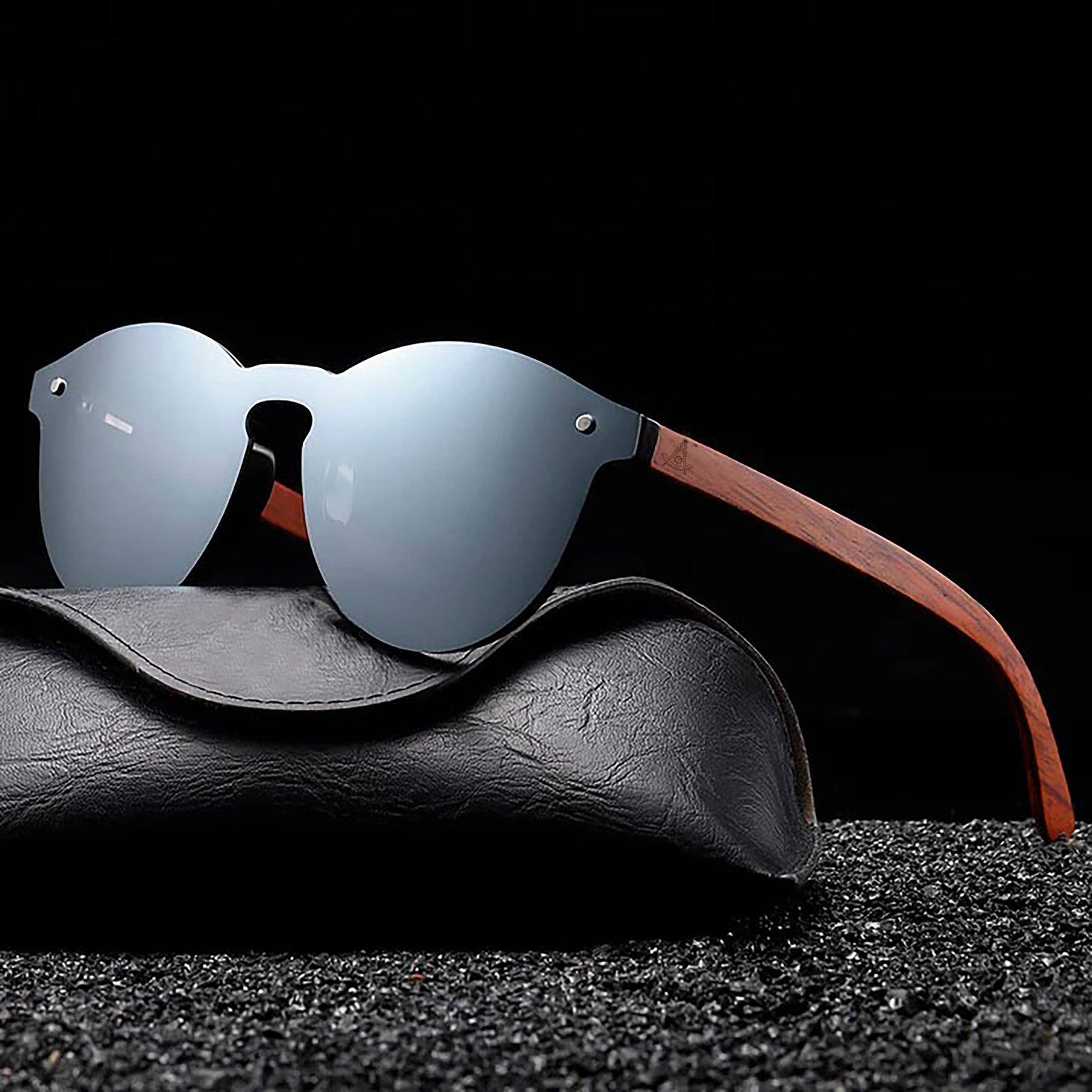 Past Master Blue Lodge California Regulation Sunglasses - Leather Case Included - Bricks Masons