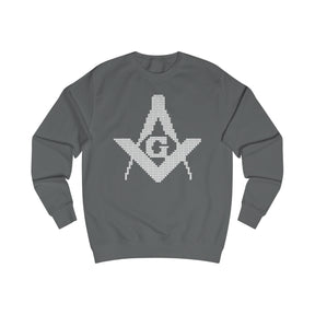Master Mason Blue Lodge Sweatshirt - Black Christmas Ugly Square and Compass G - Bricks Masons