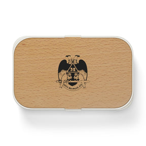 32nd Degree Scottish Rite Lunch Box - Wings Down Wooden Lid - Bricks Masons