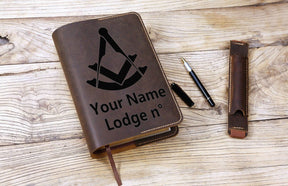 Past Master Blue Lodge Book Cover - Leather - Bricks Masons