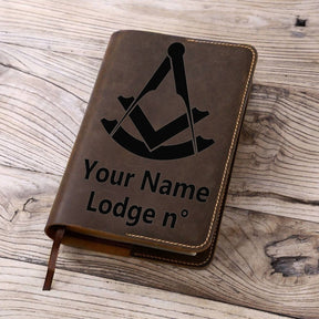 Past Master Blue Lodge Book Cover - Leather - Bricks Masons