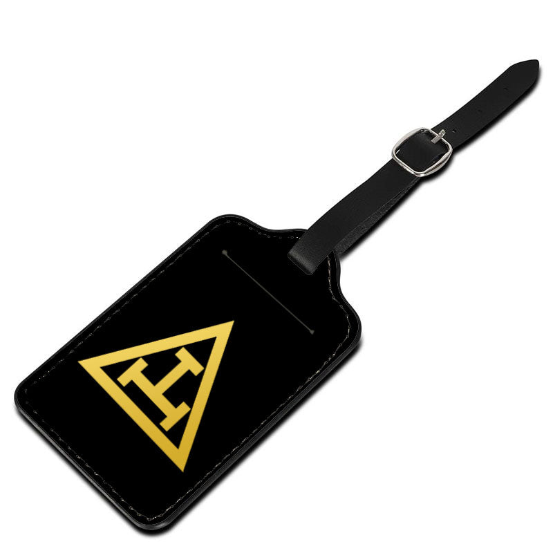 Royal Arch Chapter Luggage Tag - Black Leather - Bricks Masons