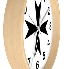 Order Of Malta Commandery Clock - Wooden Frame - Bricks Masons