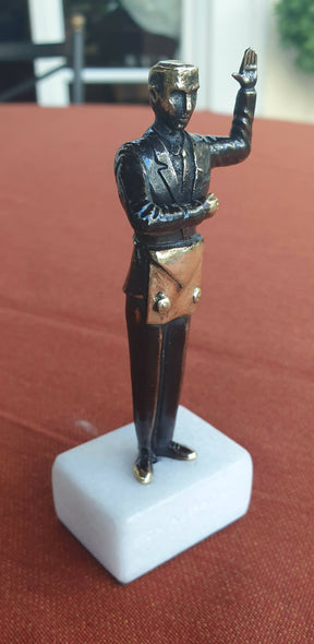 Fellowcraft Blue Lodge Figurine - Solid Black Bronze With Marble Base - Bricks Masons