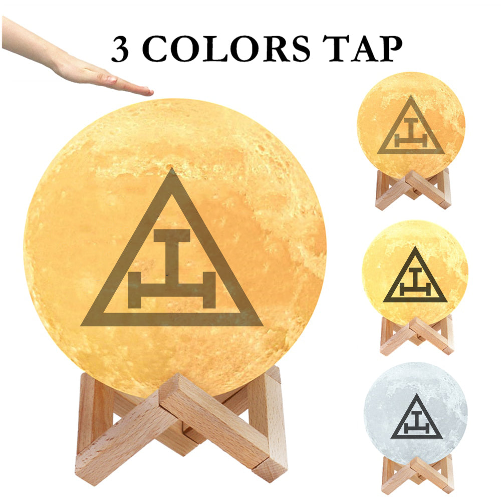 Royal Arch Chapter Lamp - 3D Moon Various Colors - Bricks Masons