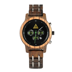 Royal Arch Chapter Wristwatch - Various Wood Colors - Bricks Masons