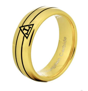 Royal Arch Chapter Ring - Gold Rounded Tungsten - Bricks Masons