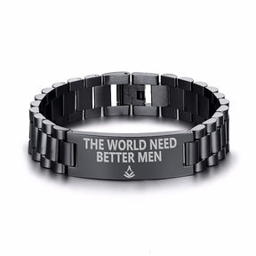 Past Master Blue Lodge Bracelet - Stainless Steel - Bricks Masons