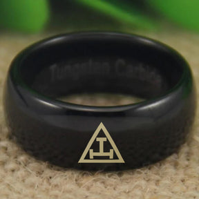 Royal Arch Chapter Ring - Black Dome Tungsten - Bricks Masons